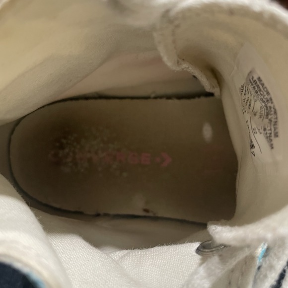 Converse Shoes Juniors CTAS HI Top Blue Rainbow Size 4 - Picture 9 of 10